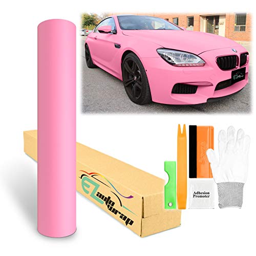 Free Tool Kit Matte Flat Pink Car Vinyl Wrap Sticker Decal Film Sheet with Air Release - 60