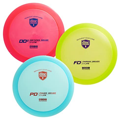 Discmania Originals C-Line Disc Golf Driver Set - FD, PD, DD3 - 3er Pack Disc Golf Set von Drivers 173-176g (Farben können variieren) Cover