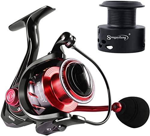 Sougayilang Angelrolle mit 13+1 leistungsstarken Ultra Smooth Stainless Ball Bearing, CNC Aluminum Spool, Lightweight Graphite Frame, Rolle für Süßwasserfischen 3000 Cover