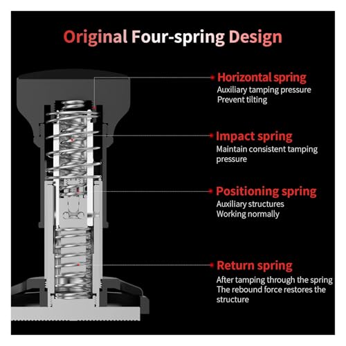 Kaffeestampfer, 51/53/58 mm, Espresso-Stampfer mit konstantem Druck, 4-gefederter Tamper, Barista-Kaffeezubehör(51mm Thread Set) 6 Kaffeestampfer, 51/53/58 mm, Espresso-Stampfer mit konstantem Druck, 4-gefederter Tamper, Barista-Kaffeezubehör(51mm Thread Set)