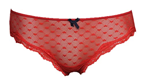 Red Textured Transparent Valentine Gift Panty Intimate Wear Romantic Lingerie Honeymoon Surprise Gift to Impress GF Girl Friend Wife Lover Love-image-28