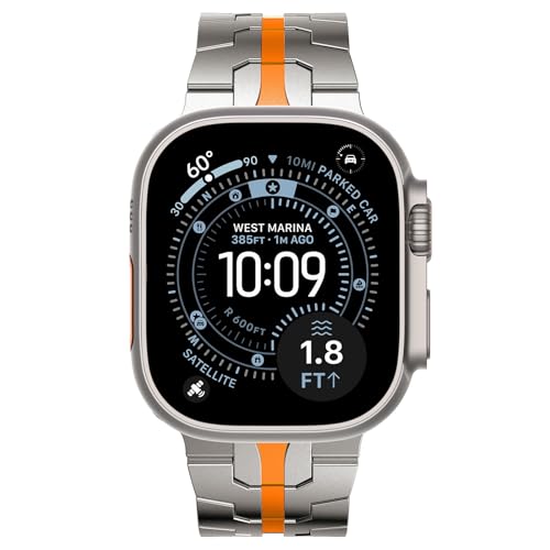 Bracelet compatible Apple Watch Ultra 2 acier inoxydable maillons 49mm