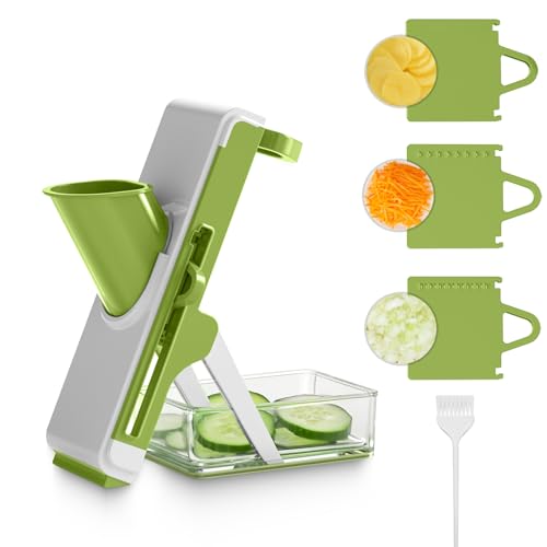 Potatoes Slicer, 4in1 Mandoline Slicer for kitchen, Mandoline Food Slicer, Safe Mandoline Slicer, Vegetable Slicer, Vegetable Julienne Cutter by Eletronova - Used condition - US$11.55