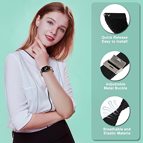 ToVioc 20mm Nylon Watch Strap for Garmin Forerunner 165/165 Music/Vivoactive 5 Strap Elastic Sport Replacement Watch Band for Garmin Vivomove Trend/Venu Sq 2 / Vivomove Sport - Image 2