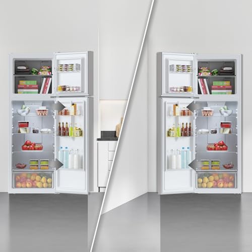 Cecotec Réfrigérateur à deux portes Bolero CoolMarket 2D 348 NF Inox E. Compresseur Inverter, 348L, NoFrost, classe E, design inox moderne, faible consommation d'énergie.