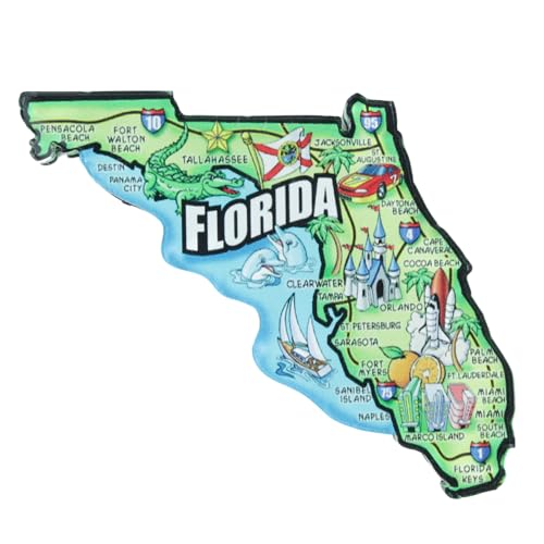 Imán Decorativo Acrílico Florida State 3x3 Pulgadas