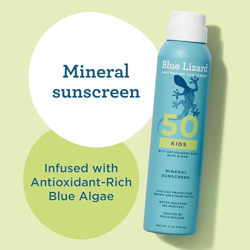 Blue Lizard Kids Mineral Sunscreen Spray SPF 50+, Brand, Broad-Spectrum UVA/UVB Protection, Water-Resistant, Zinc Oxide Formula, 5 fl oz - 3