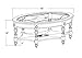 Gexpusm Vintage Oval Glass Coffee Tables for Living Room, Solid Wood Coffee Table with Glass Top,Easy Assembly, 46