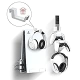 PS5 Wall Mount Kit, PS5 Wall Mount with Playstation 5 Controller Holder,Headphone Hook and PS5 Remote Control Storage Box - PS5 Accessories Kit