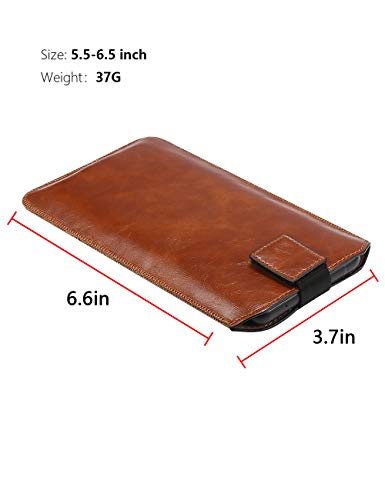 Swp Pouch Case For Iphone 12/12 Pro 5G, Sleeve W/[Belt Loop & Hook] Elastic Pull Strap Case Compatible With Iphone 12 Pro/11Promax/Xsmax/Xr/8Plus/7Plus/6Plus For Smart Phone Size 5.5-6.5 Inch(Brown) #TOP6
