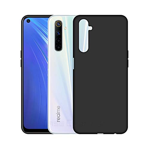 Image of Case Creation Luxurious OG Series for Realme6 Case Cover,Anti-Dirty Slim Case Frosted Matte Cute Candy TPU Raised Bezel (Splash of Color) Back Cover for Realme 6 -Black