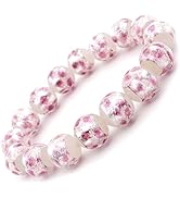 Amazon.co.jp: ホタルガラス ブレスレット12mm ピンク とんぼ石 沖縄で