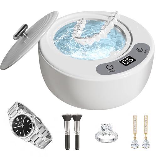 CHUFA Upgraded Ultrasonic Retainer Cleaner Machine, 48kHz – 200ML Dentures, Night Guards, Braces,...