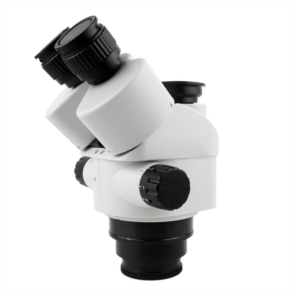 Microscope 7X-45X 3.5X-90X Simul-Focal Trinocular Microscope Zoom Stereo Microscope Head 0.5x 2.0x Auxiliary Objective Lens C-mount Camera For PCB Soldering Phone Repair PCB inspection(7x-45x-01)
