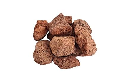 Barbecue Pit  Natural Volcanic Lava Rocks for Gas Grill Barbeque and Tandoor Red (1 Kg, 3-5 Inches)