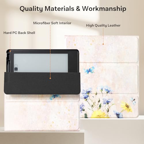 Image of CoBak Stand Case for Kindle Scribe - Premium Folio Leather Cover with Pen Holder, Auto Sleep /Wake - Compatible with 10.2 Inch Kindle Scribe (2022 /2024 Release)