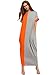 Milumia Women's Summer Boho Color Block Pockets Caftan Maxi Dresses Grey M