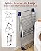 Sakugi Clothes Drying Rack with Height-Adjustable Wings, Metal Foldable Laundry Dryer Stand for Clothing & Bedding, Free-Standing Collapsible for Indoor & Outdoor Use, 55.5