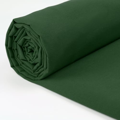A-Express Tissu 100% Coton - 150cm (60 pouces) de Large - Tissu en Coton uni Au Mètre - Idéal pour Quilting, Couture, Confection de vêtements, Literie, Taies d'oreiller - Vert foncé 0,5 Mètre