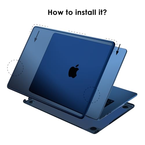 eleger Anti-cracking Case compatible with MacBook Air 15 inch M4 A3241 M3 A3114 M2 A2941, 2025 2024 2023 Release, Blue TPU Bumper & Hard PC Shell, Matte Midnight - Image 5
