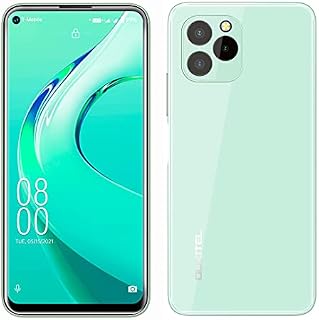 OUKITEL Mobile Phone Unlocked C21 PRO, Full Glass Design, 4GB+64GB, 256GB External SD, 21MP Triple Rear Camera, Android 11 Dual SIM Smartphone, 6.39 HD+ Display, Fingerprint Face ID GPS WIFI Green