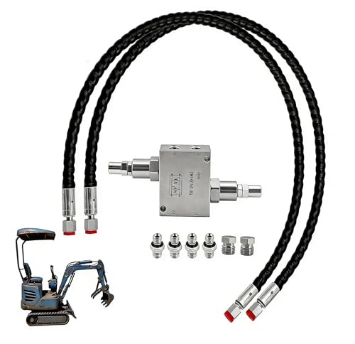 Swivel Motor Cushion Valve Mini Excavator Hydraulic Cooler kit with 1/4 Hydraulic Hoses and M14x1.5 Threaded Replacement