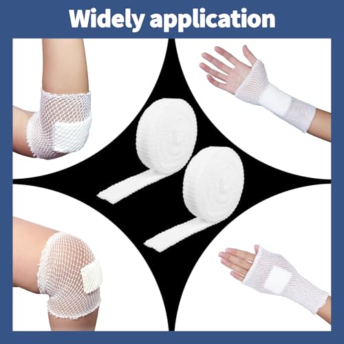 2 rolls tubular bandage 1 inch elastic net bandages wound dressing elastic mesh net tubular gauze for arm wounds without the use of adhesive tape