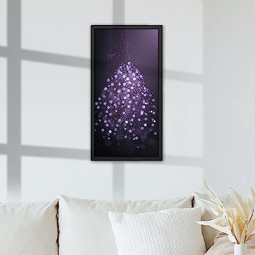 Image of Ritwika's Purple Color Abstract Wall Art of Outline Girl Shape Paintng With Frame |Perfect For Gift, Home and Office Decor | Size 7.5 x 13.5 Inch, Set of 1