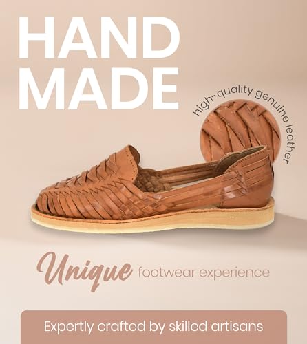 Macarena Collection Womens Shoes Leather Sandal Flat for Women | Huarache Handmade Mexican Sandals | Comfortable & Stylish Womens Sandals 30504