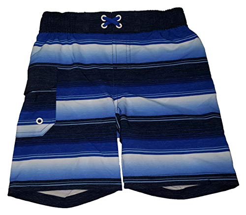 Wonder Nation Boy's Blue Stripe Swim Shorts (X-Small 4/5)