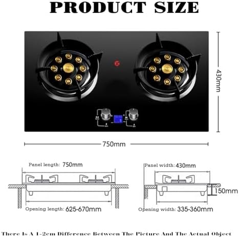 High-Power Dual-Burner Gas Stove with Timed Control, 5.2 KW Direct-Inject Nine-Cavity Design, Flame Failure Protection, Ideal for LPG Cooking