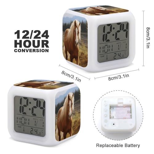 Reloj despertador súper fuerte de caballo con pantalla LED para personas con sueño profundo 3