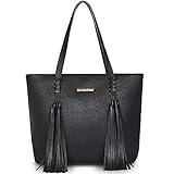 Tote Handbag For Women Fashion Satchel Shoulder Bag Concealed Carry Purse with Fringe MWC-G029BK
