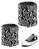 FUGLUS Dos pares de cordones con estampado de cebra, cordones planos para calzado deportivo, cordones planos de 8 mm de ancho, cordones de repuesto para calzado deportivo, para correr y casual