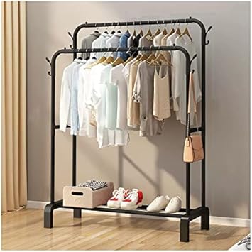 Coat Rack Freestanding Clothes Drying Rack Floor Balcony Clothesline Drying Clothes Rack Mobile Bedroom Multi-Layer Clothesline/White/45 * 110 * 154CmBlack,45 * 110 * 154Cm