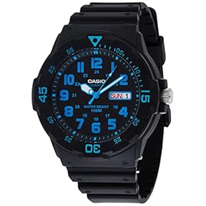 Casio Unisex MRW200H-2BV Neo-Display Black Watch with Resin Band,Multicolored
