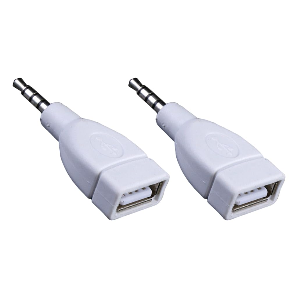 Elnwnnkc Sound Converters 3.5mm Male AUXs to USB 2.0 Female Converters Adapter for Car Speakers and MP3