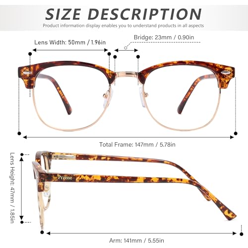 Image of Przene Blue Light Blocking Glasses for Men Women Retro Round Semi Rimless UV400 Computer Eyewear 3-Pack Pink /leopard /transparent