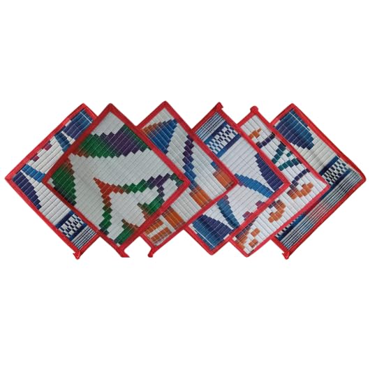 ASSAN Mat Woven Mat, 45 x 45 cm Size Multicolour Pattern, Square Shape Assan (6)-image-16