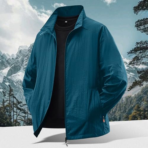 lcyhony Mens Lightweight Jackets Sun Protection Windbreaker Waterproof Zip Up Jacket Thin Outdoor Sport Coats with Pockets3