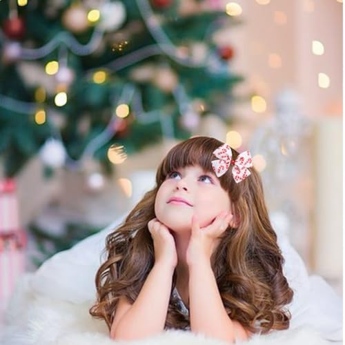 Pinzas para el cabello con diseño de bastón de caramelo de Navidad, lazos con clip de aligátor para niñas, adolescentes, bebés y mujeres miniatura 4