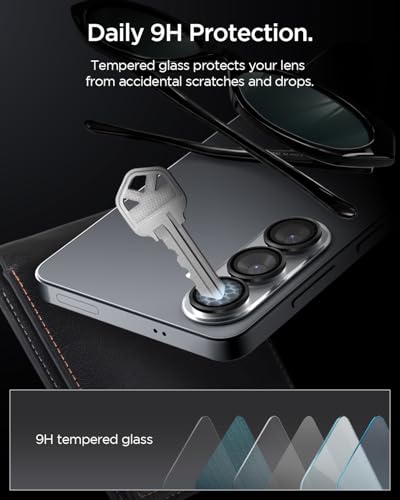 Image of Spigen EZ Fit Optik Pro Tempered Glass Camera Lens Protector Guard for Galaxy S26 Plus - Black [2 Pack]