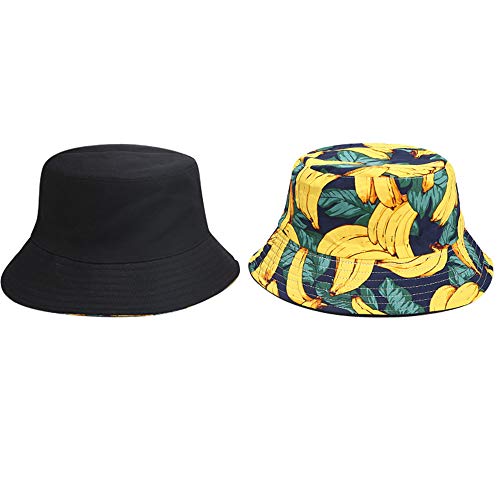 Mashiaoyi Unisex Print Double-Side-Wear Reversible Bucket Hat