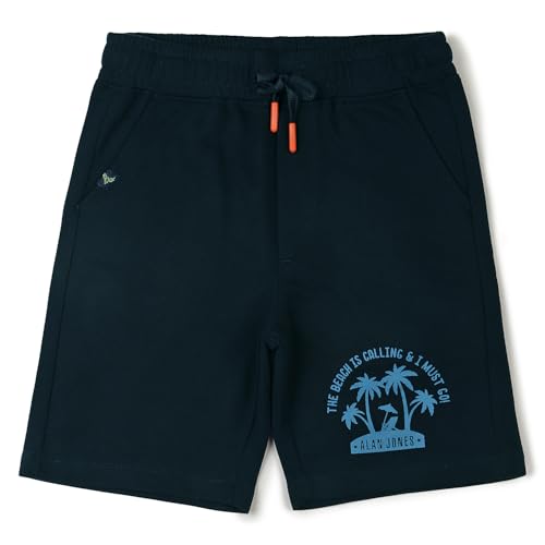 Image of Alan Jones Clothing Boys Casual Bermuda Shorts | Placement Print | French Terry | Regular Fit | Drawstring Closure | Age 5-16 Years | Lounge & Casual Wear