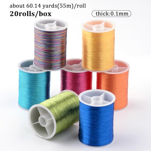 Hilo metálico multicolor 20 rollos 1100M 0.1MM para bordado miniatura 2