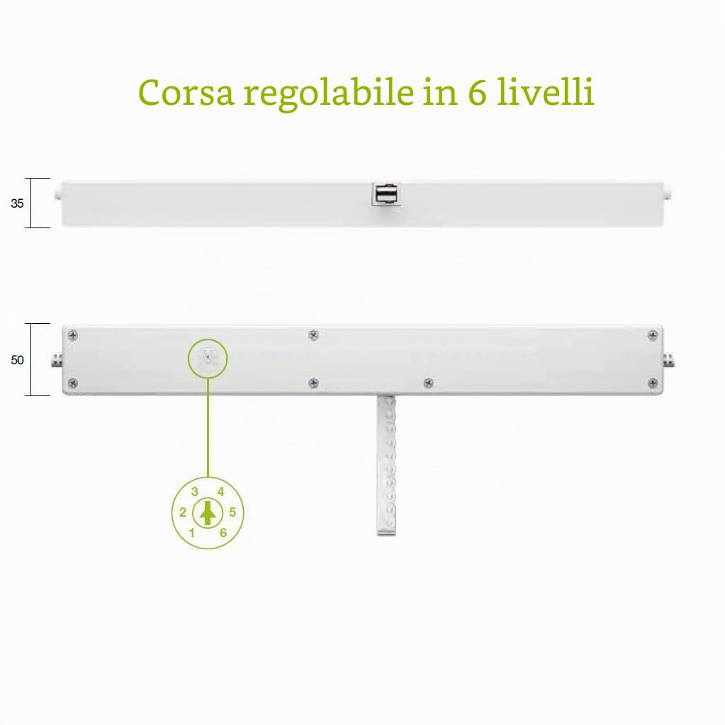 Motore elettrico a catena, STAR 25 230 V, comunello Mowin, trasmissione per finestra con trasmissione a catena, corsa regolabile, forza di spinta/trazione 250 N, finestra ribaltabile (bianco)