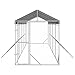 BARULUOAKLIFE Outdoor Dog Kennel Silver Galvanized Steel with Polyethylene Roof, 6.6 x 32.8 x 8.2 ft Weatherproof Shelter for Medium Small Pets, Secure Locking Ventilated Design Easy