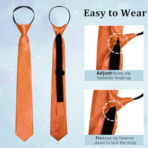 Image of Luckyvestir Womens Tie, Pre Tied Black /Red Ties for Women Adjustable Zipper Womens Necktie