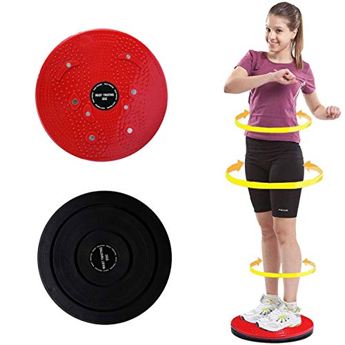 OUTLANDWAY Exercise Twist Board, Non-Slip Body Shaping Twisting Waist Twister Plate Exercise Machine.Ankle Body Aerobic and Cardio Exercise Twist Board, Wobble Fitness Fit Waist Exercise (Red)