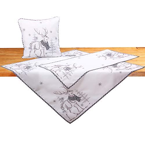 Quinnzshop - Funda de cojín (40 x 40 cm), diseño de ciervo, color negro Cover